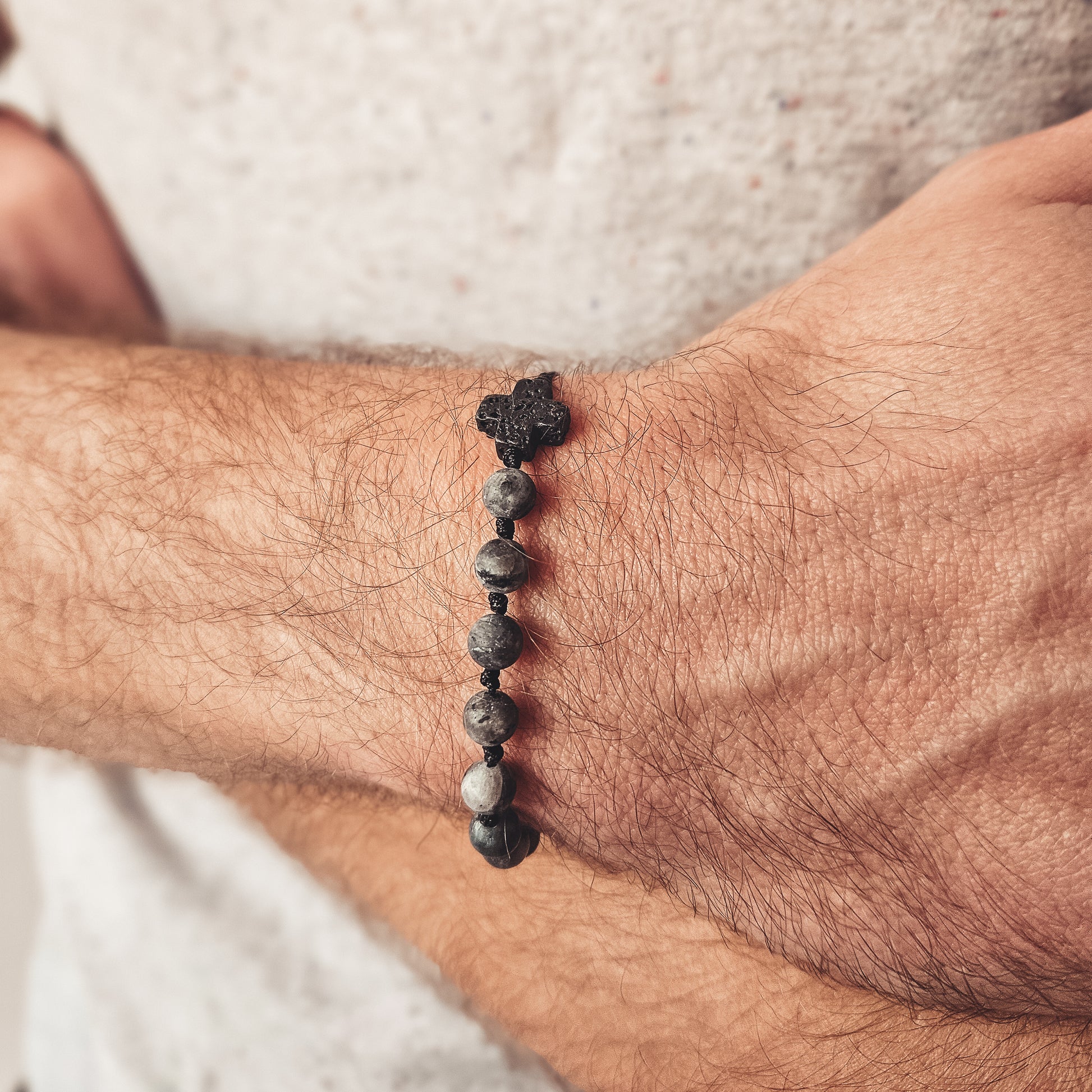 Różaniec na rękę z labradorytu