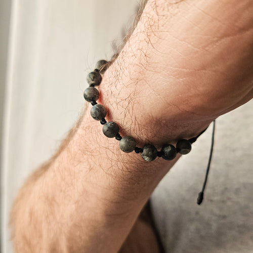 Różaniec na rękę z kamieni naturalnych, dziesiątka różańca, męski różaniec