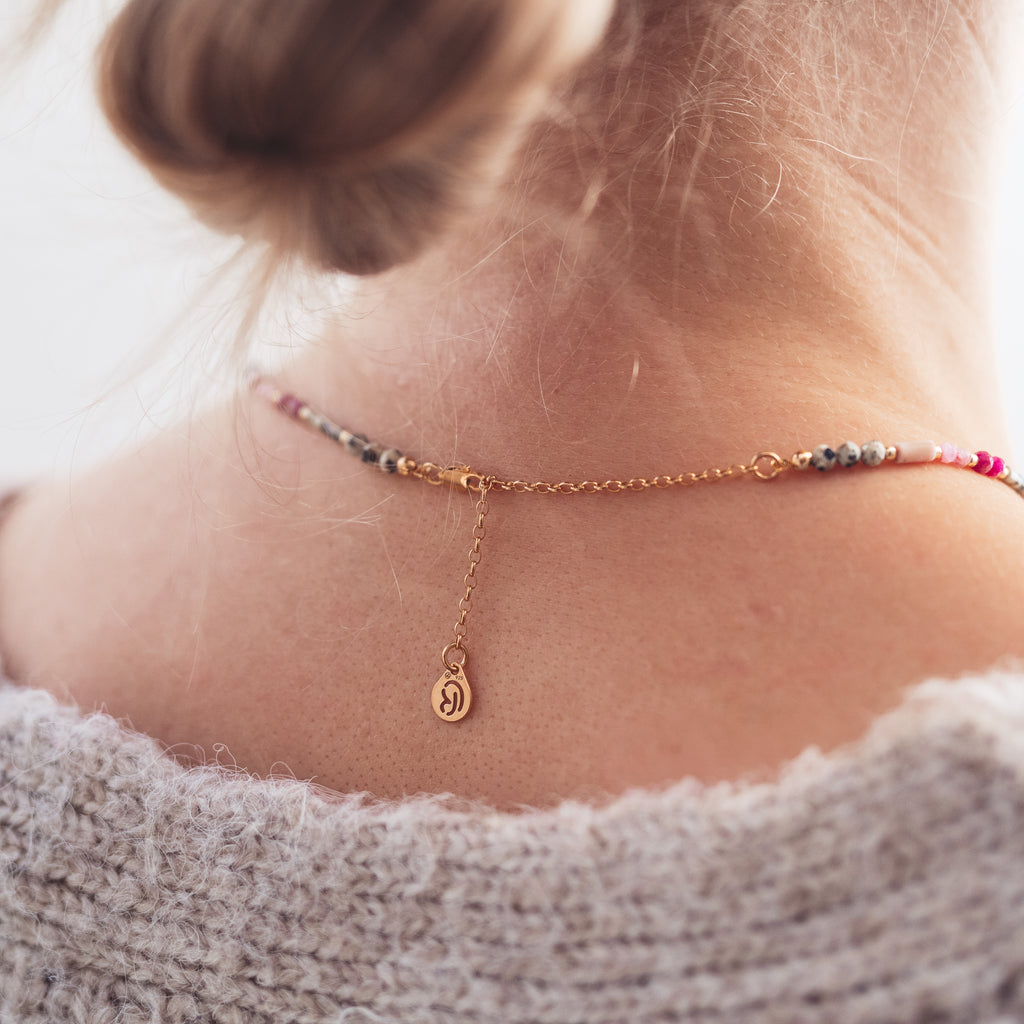 Naszyjnik Lemoniada Malinowa z wybraną pozłacaną zawieszką