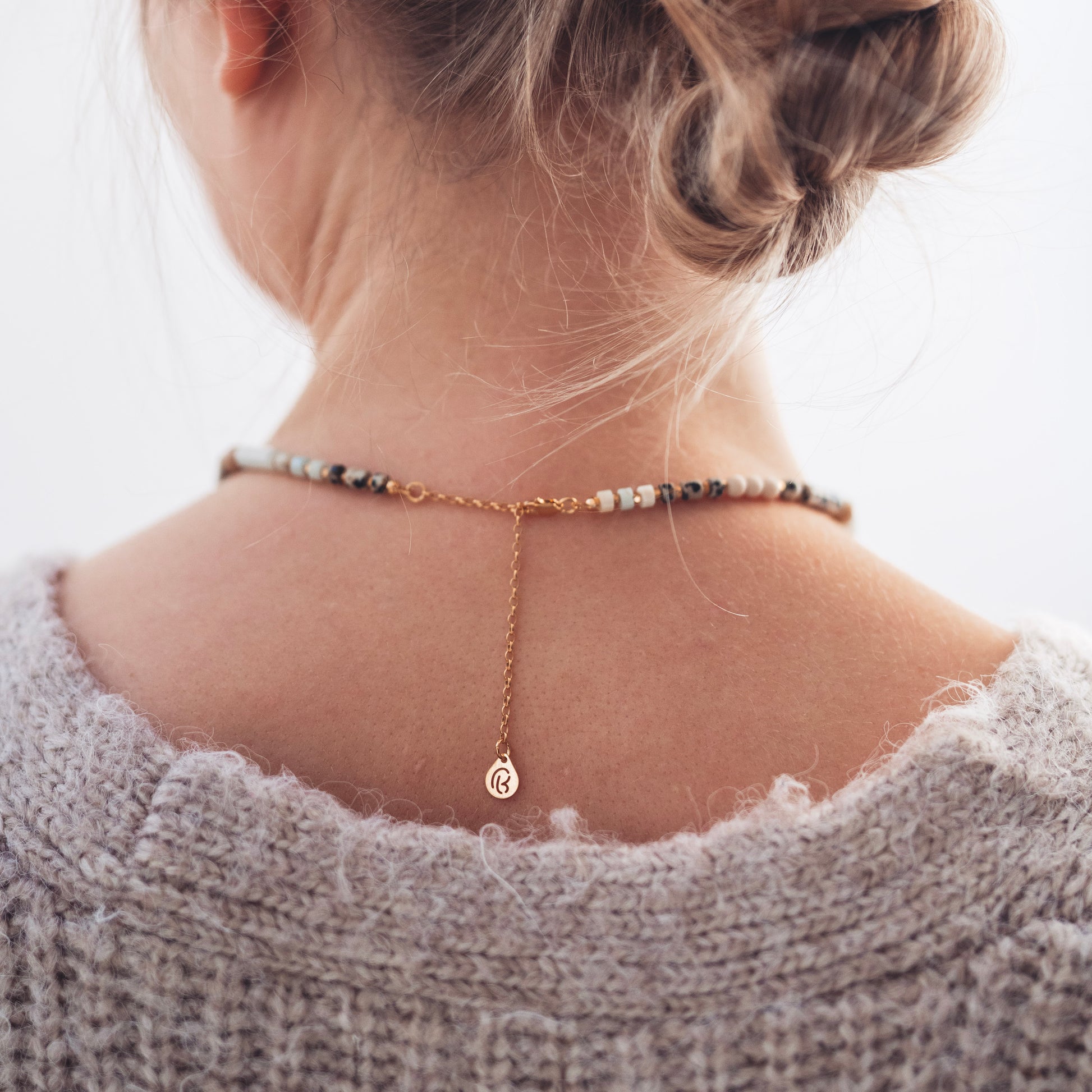 Naszyjnik z kamieni naturalnych Believy. Naszyjnik z amazonitu i jaspisu. Biżuteria na prezent, naszyjnik na Święta