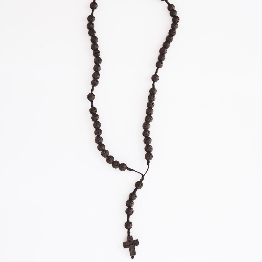Różaniec z lawy wulkanicznej (drobny)
