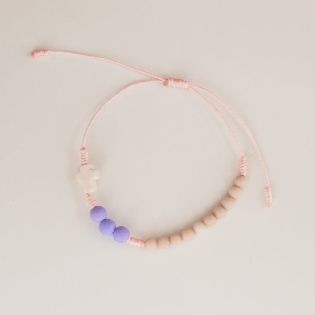 Różaniec na rękę z kamienia rzecznego