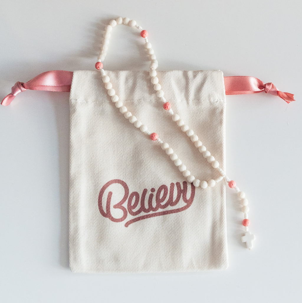 Różaniec z lawy wulkanicznej (drobny)