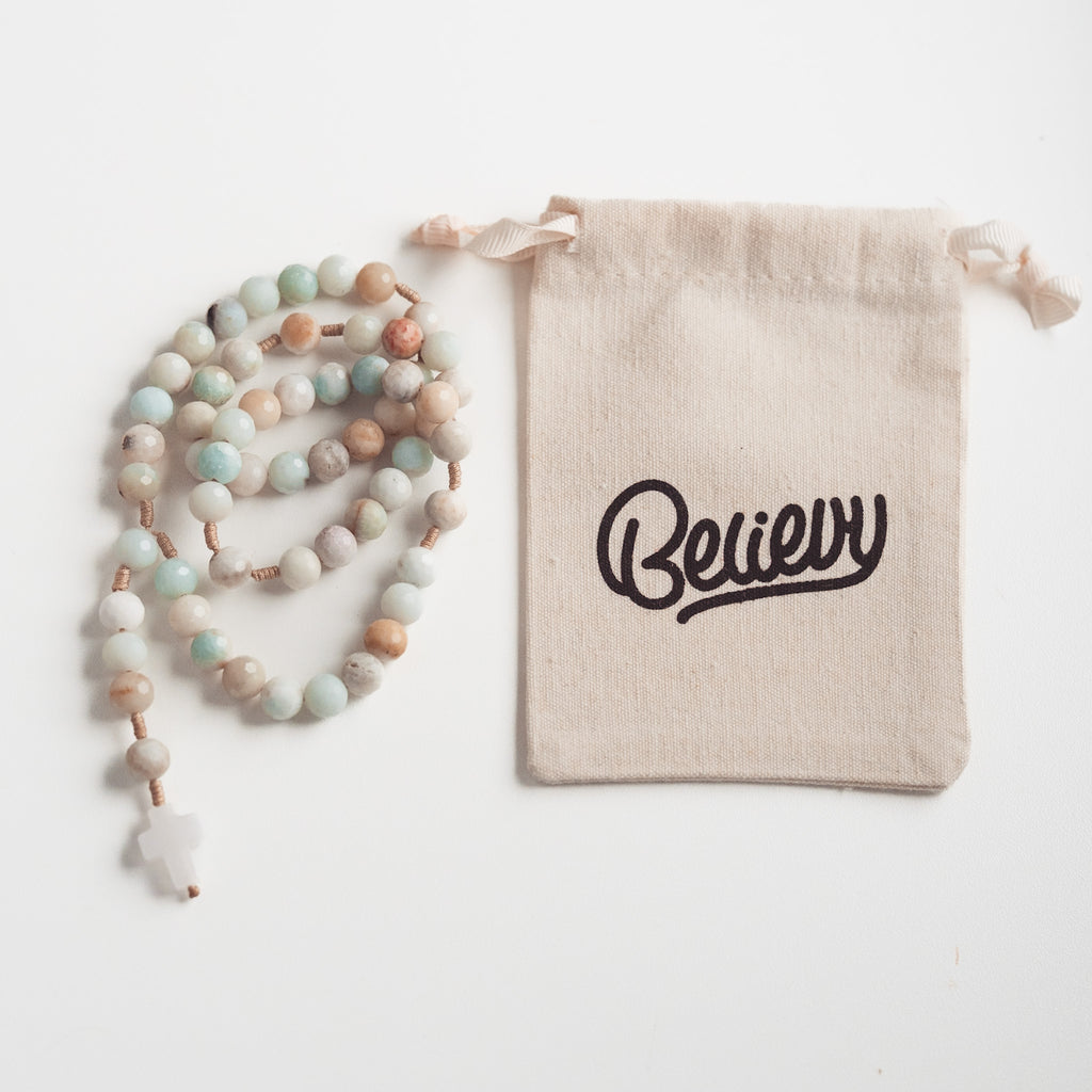 Różaniec z amazonitu (duży)