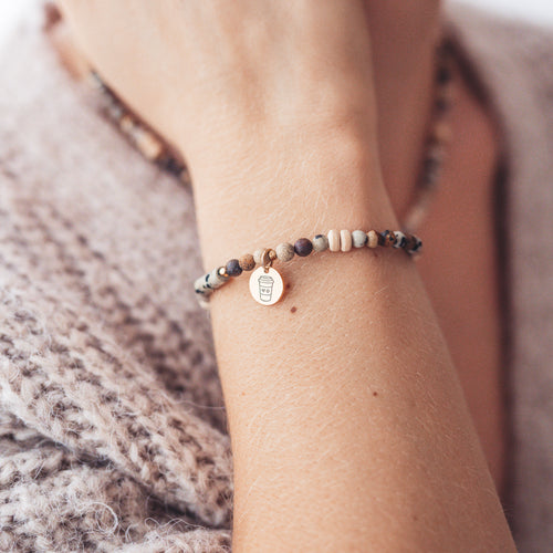 Bransoletka Oddech Ziemi z wybraną pozłacaną zawieszką