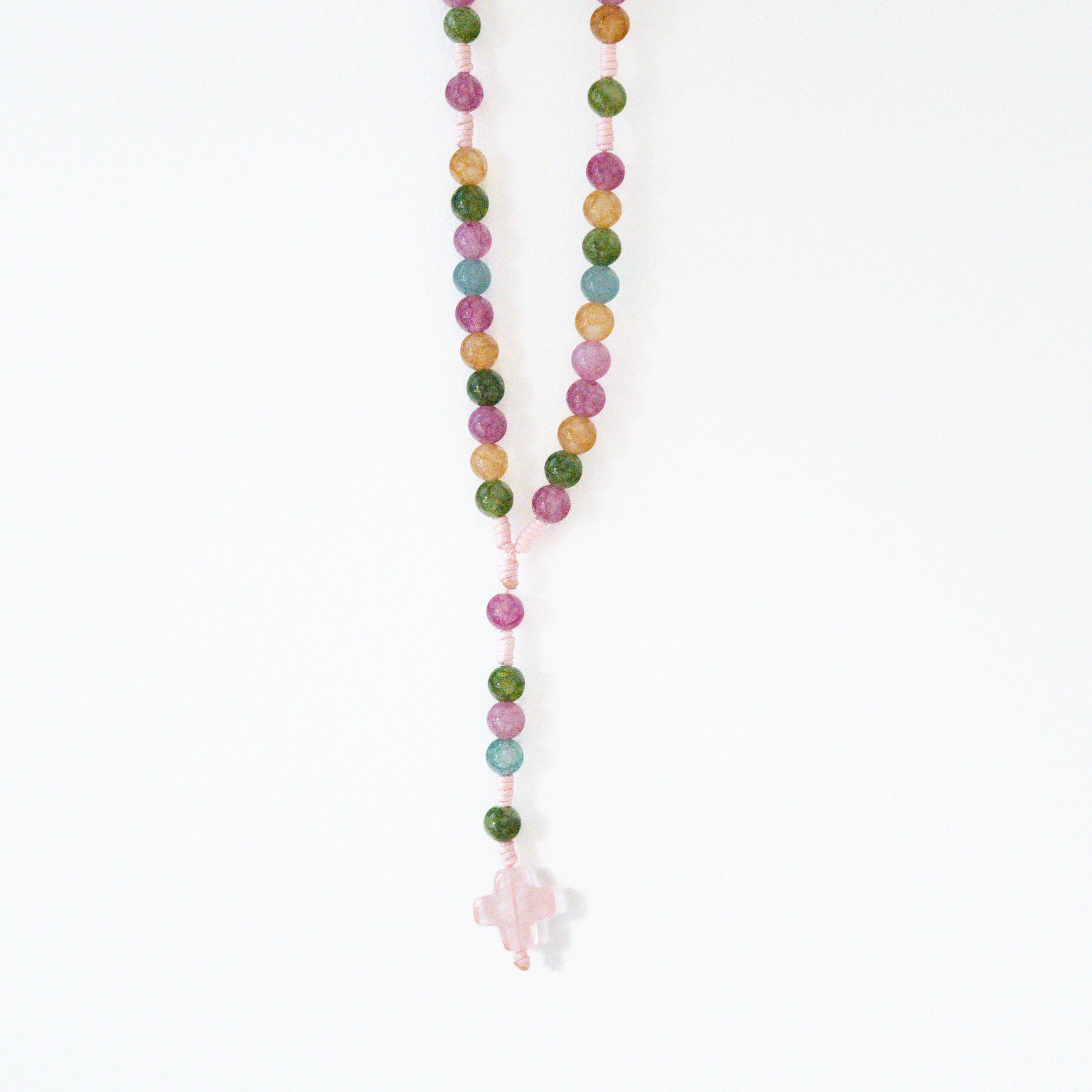 Różaniec z kolorowego turmalinu (średni)