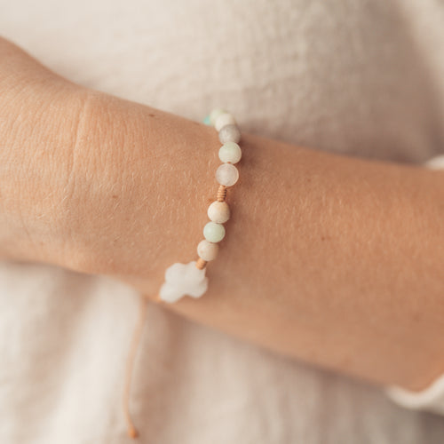 Różaniec na rękę z amazonitu