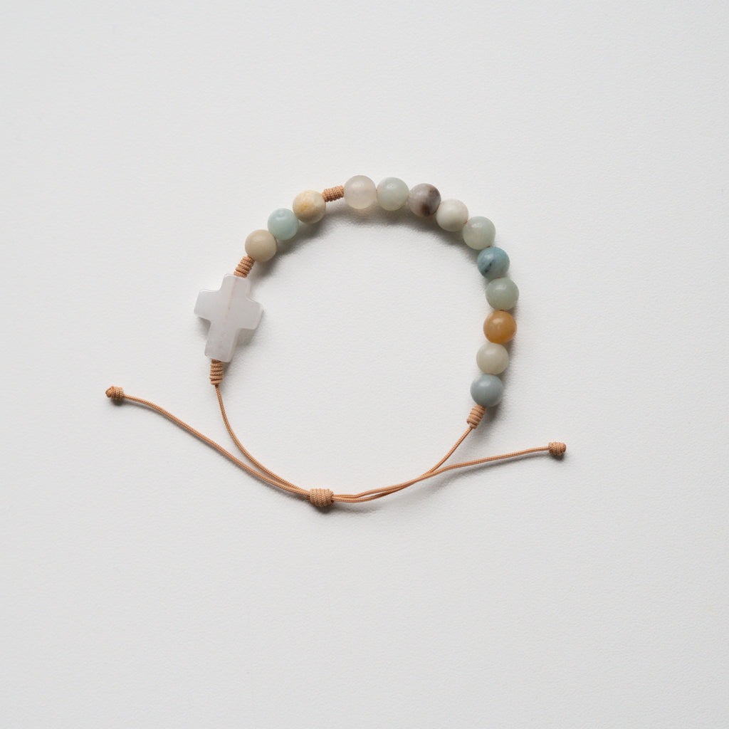 Różaniec na rękę z amazonitu