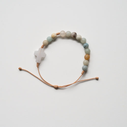 Różaniec na rękę z amazonitu
