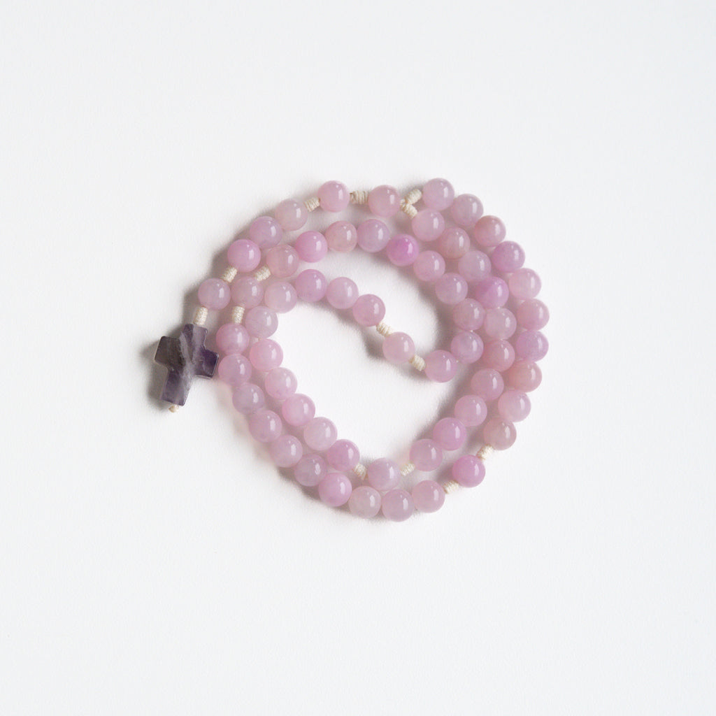 Różaniec z angelitu (średni)