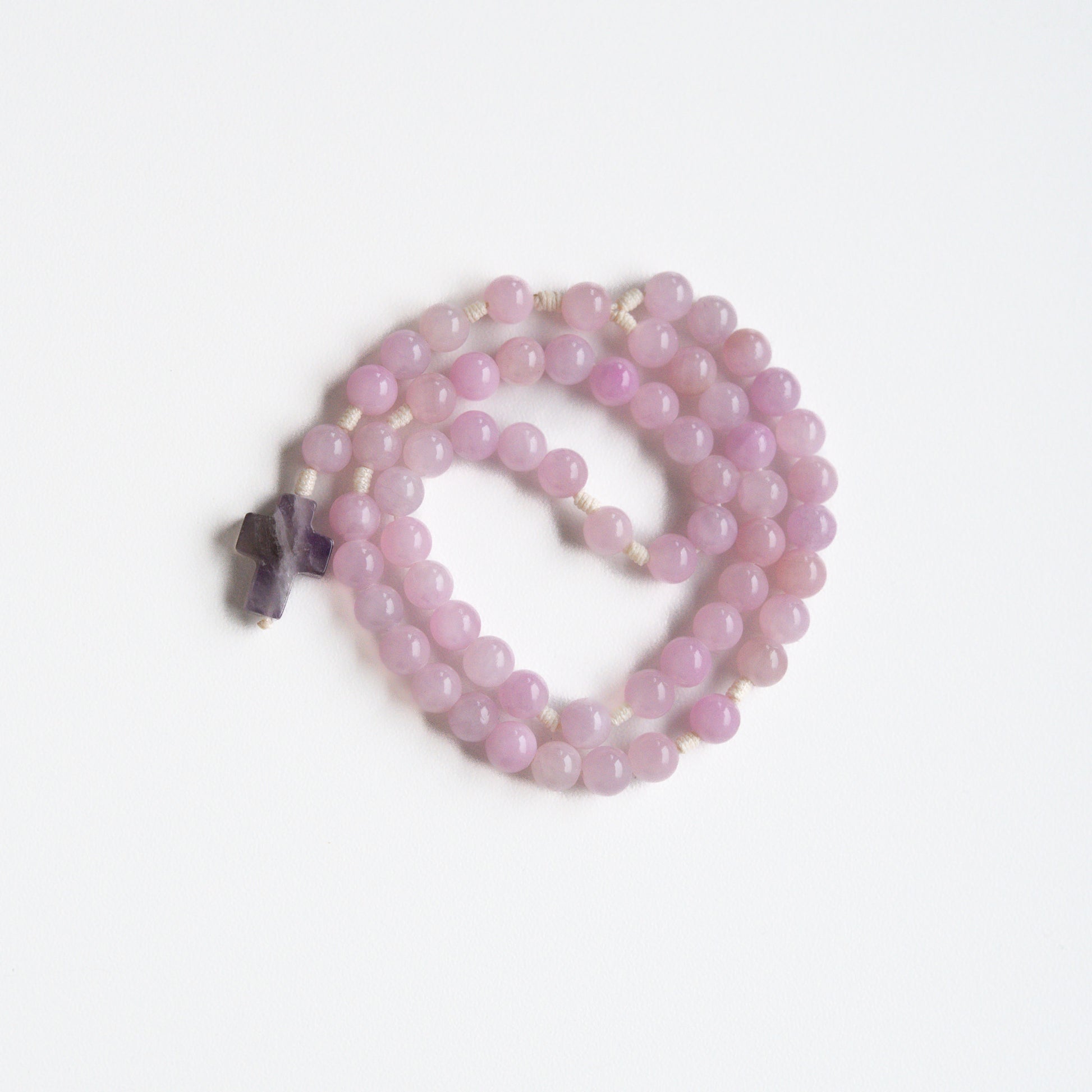 Różaniec z angelitu (średni)