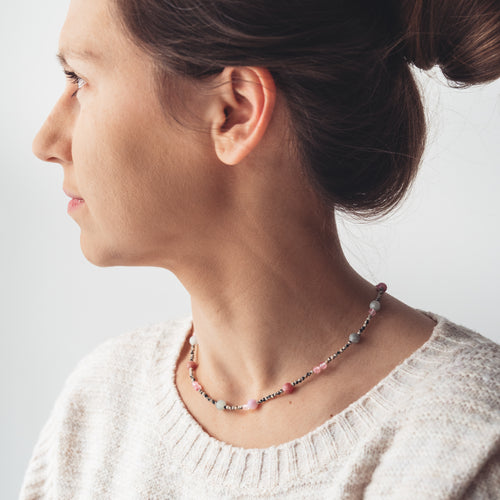 Naszyjnik Bańki Mydlane z jaspisu i jadeitu