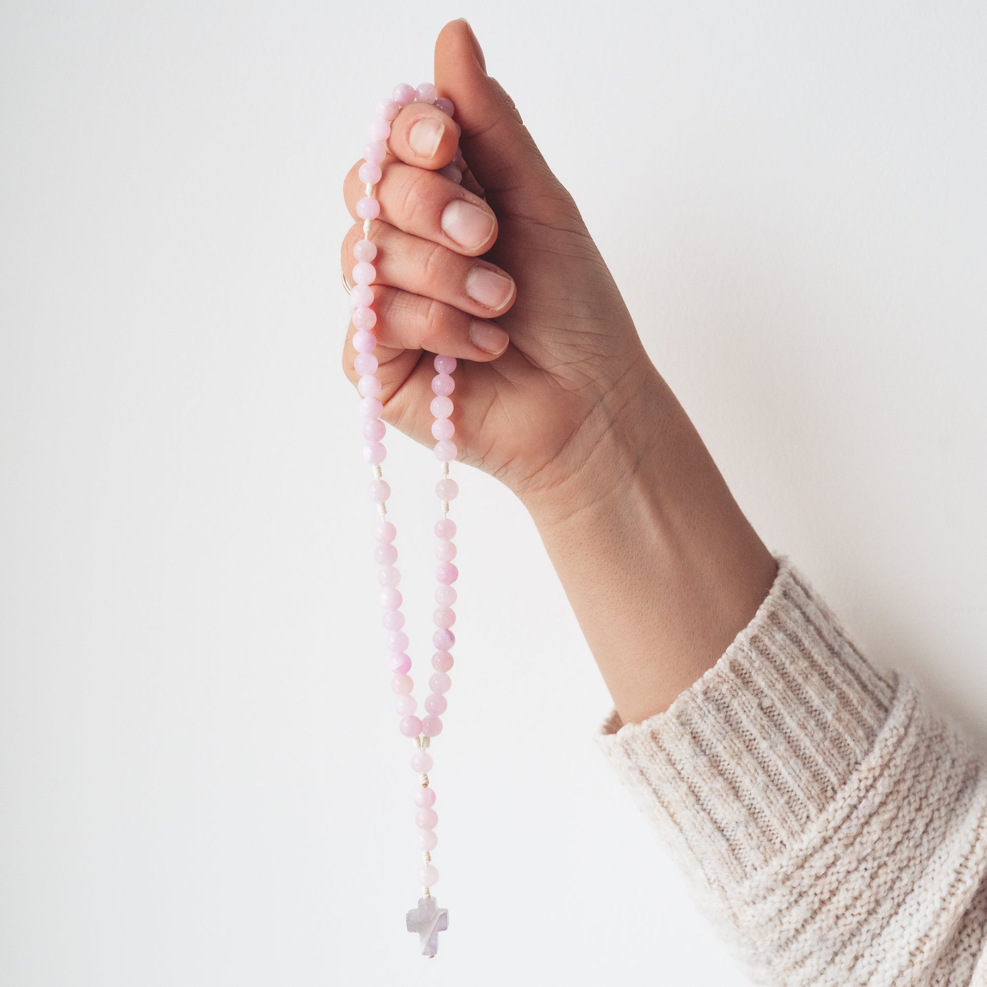 Różaniec z angelitu (średni)