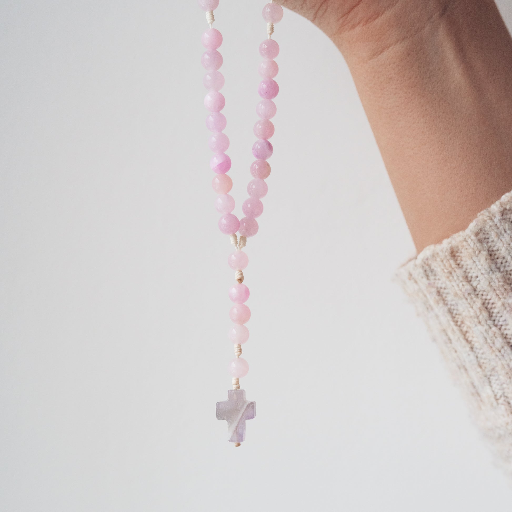 Różaniec z angelitu (średni)