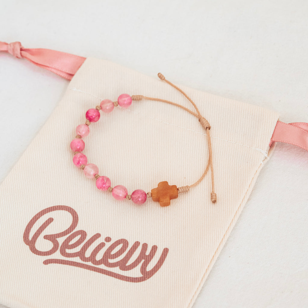 Różaniec na rękę z kamieni naturalnych, różaniec na sznurku z jadeitu, dziesiątka różańca 