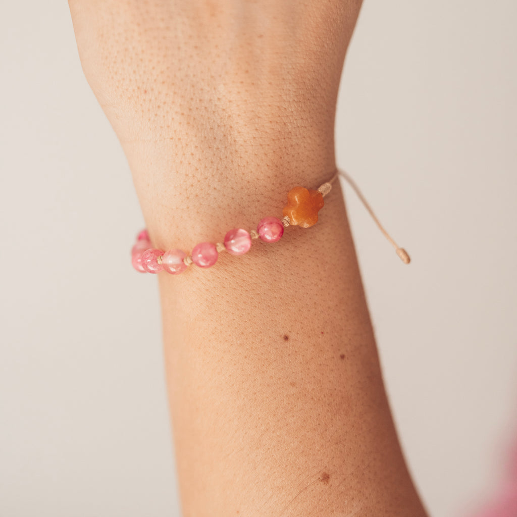 Różaniec na rękę z kamieni naturalnych, różaniec na sznurku z jadeitu, dziesiątka różańca 