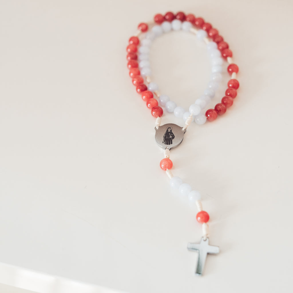 Różaniec Koronka do Bożego Miłosierdzia, Jezu Ufam Tobie, różaniec z kamieni naturalnych
