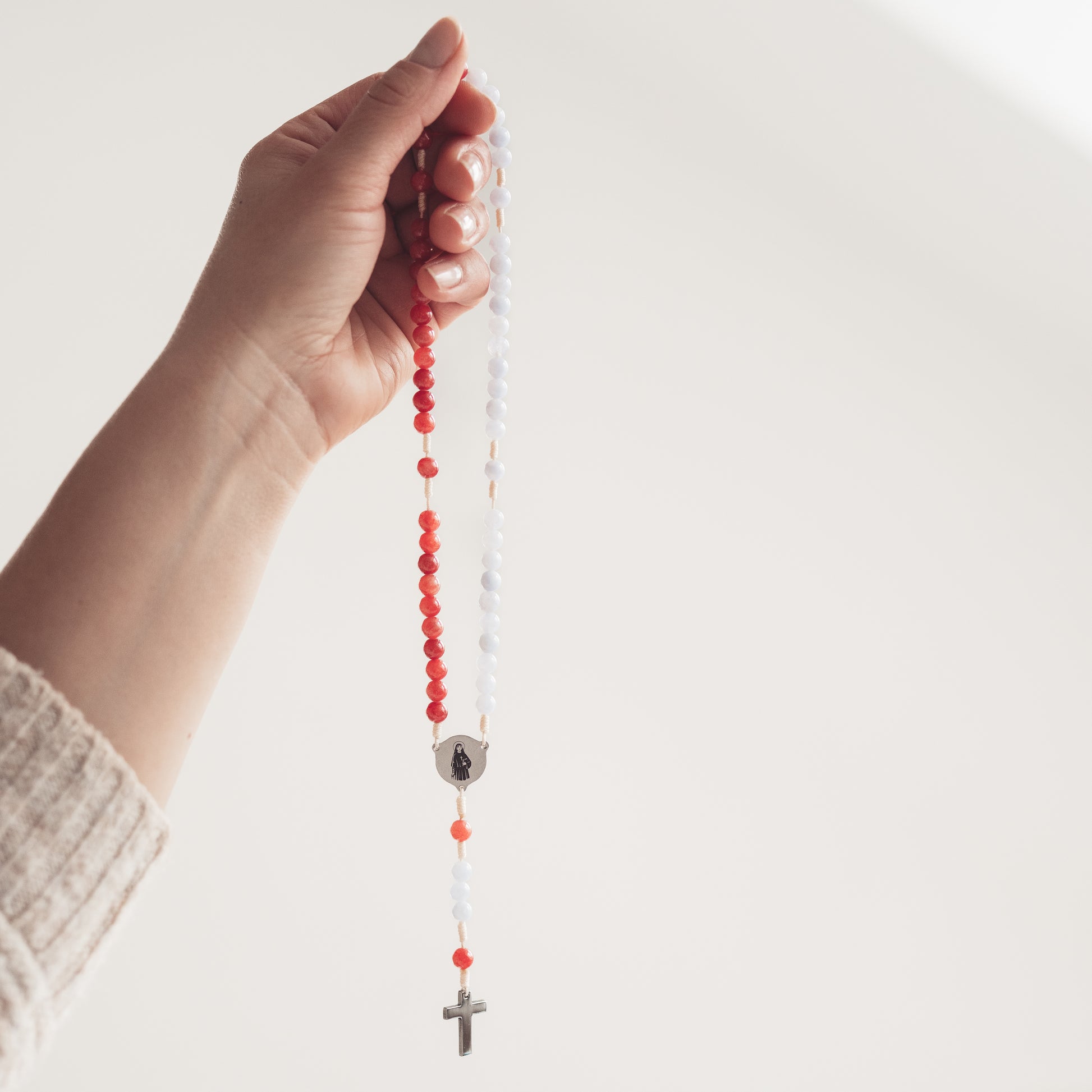 Różaniec Koronka do Bożego Miłosierdzia, Jezu Ufam Tobie, różaniec z kamieni naturalnych