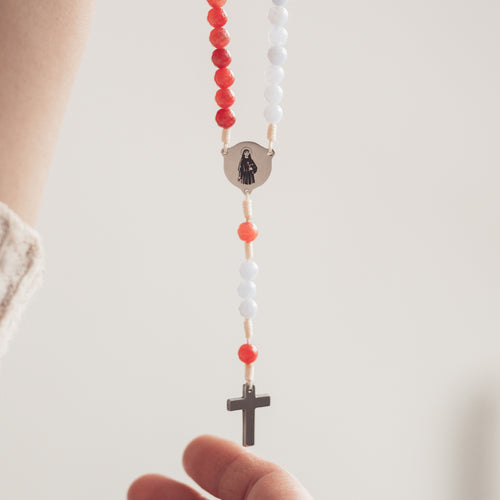 Różaniec Koronka do Bożego Miłosierdzia, Jezu Ufam Tobie, różaniec z kamieni naturalnych