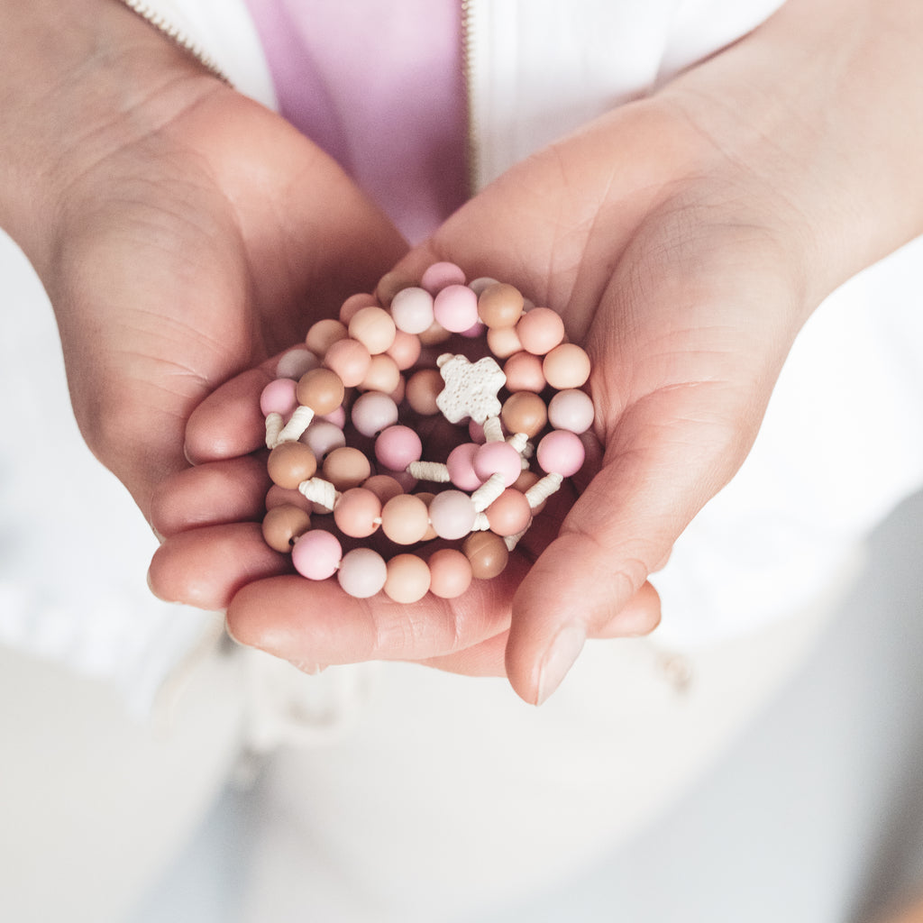 Różaniec dziecięcy, prezent dla dziecka, różaniec z silikonowych kulek