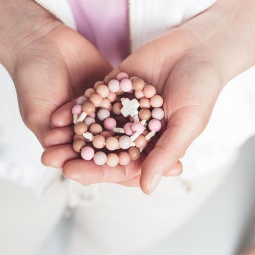 Różaniec dziecięcy, prezent dla dziecka, różaniec z silikonowych kulek