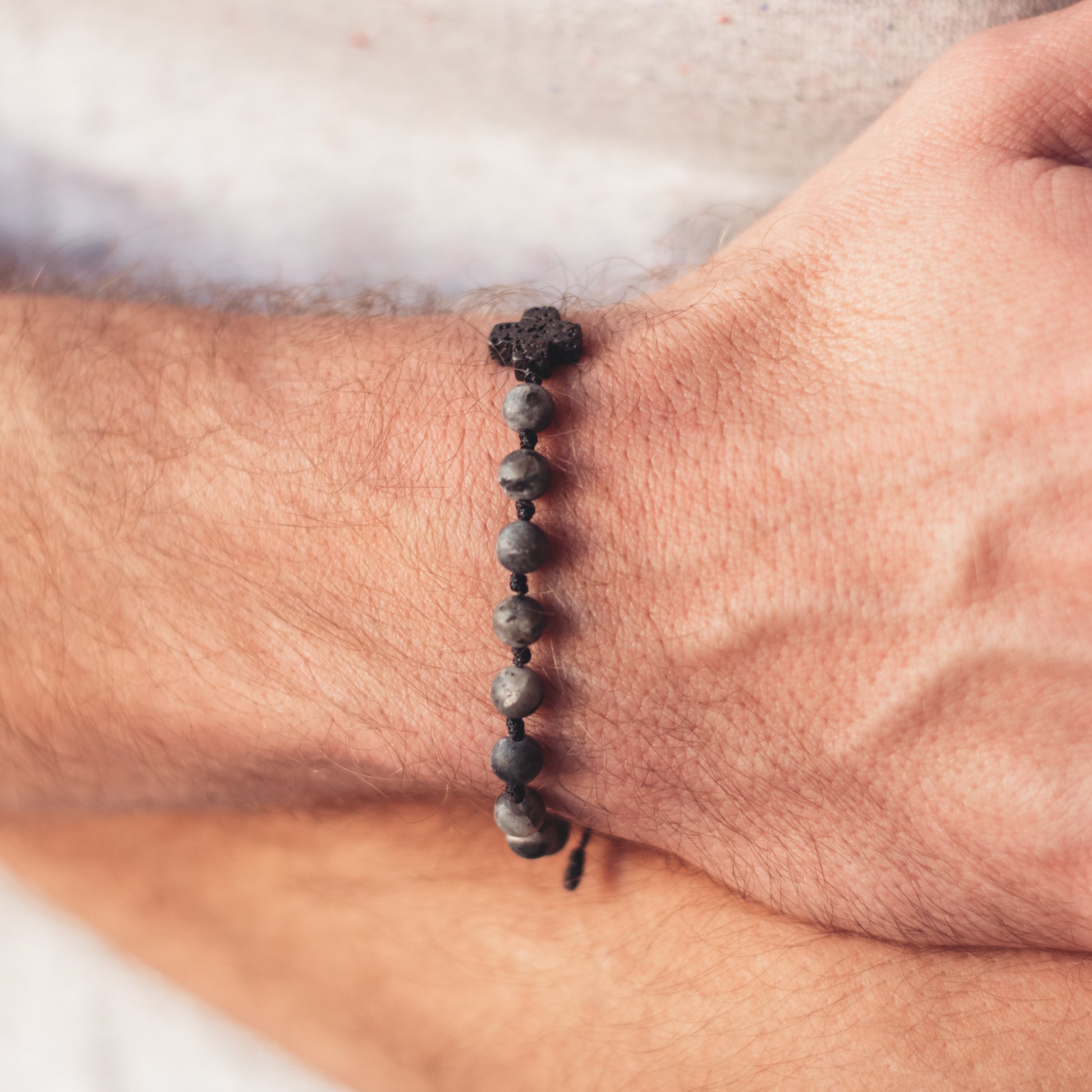 Różaniec na rękę z labradorytu