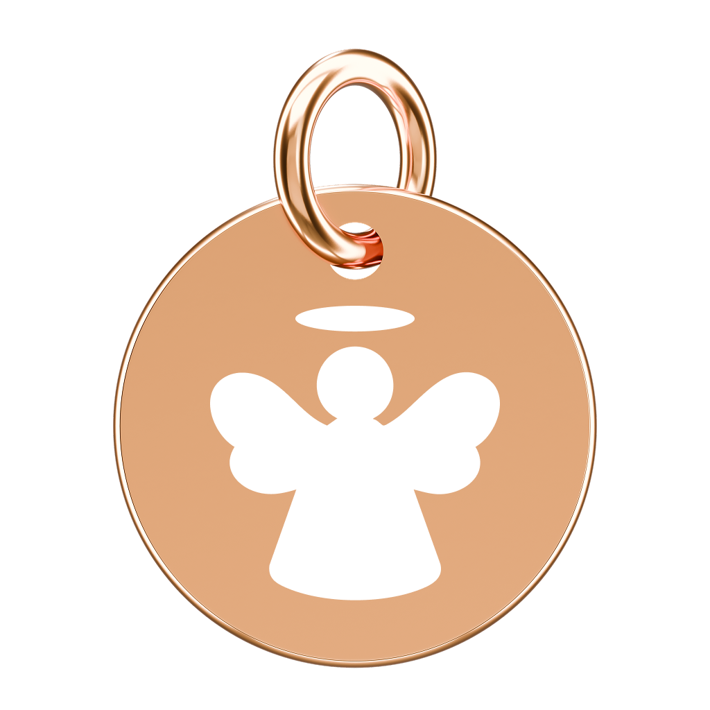 Pozłacana zawieszka do naszyjnika z aniołem