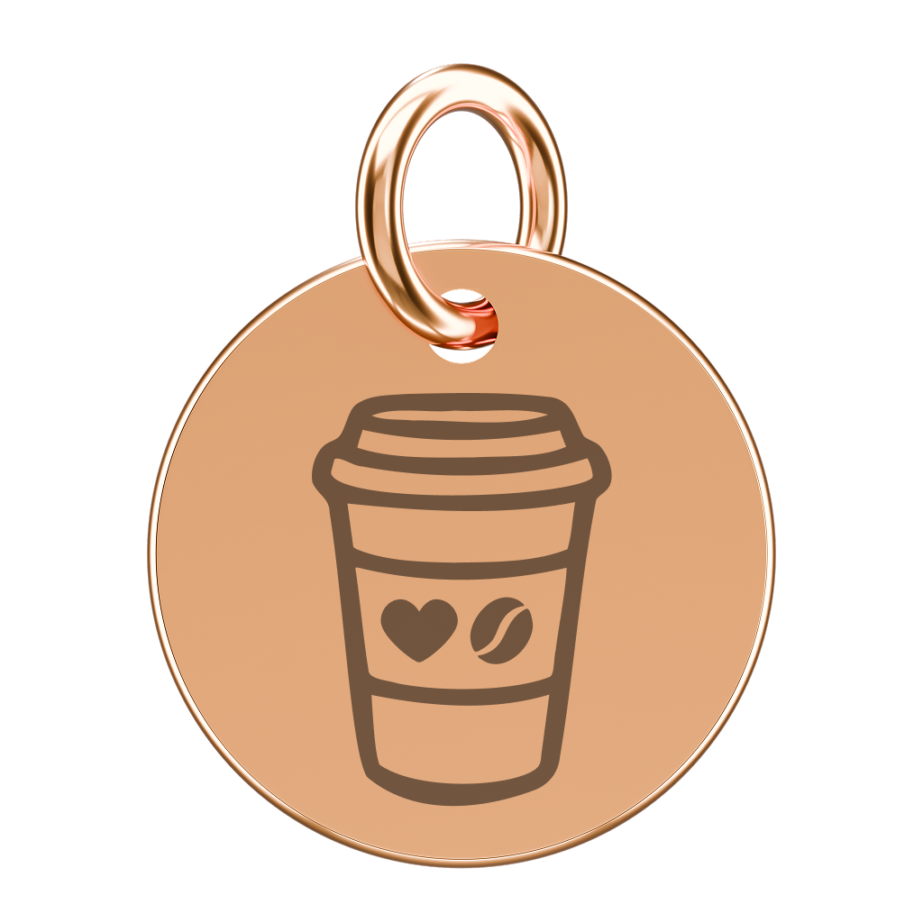 Pozłacana zawieszka do naszyjnika z kawą