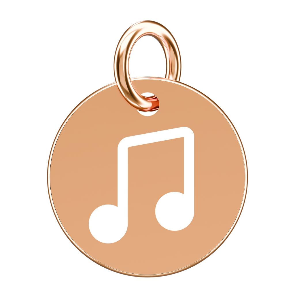 Pozłacana zawieszka do naszyjnika z nutką