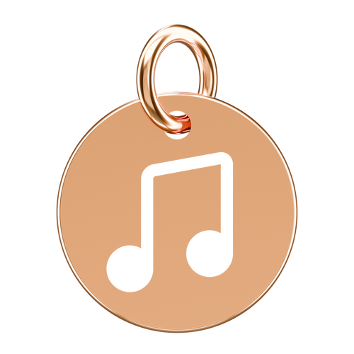 Pozłacana zawieszka do naszyjnika z nutką