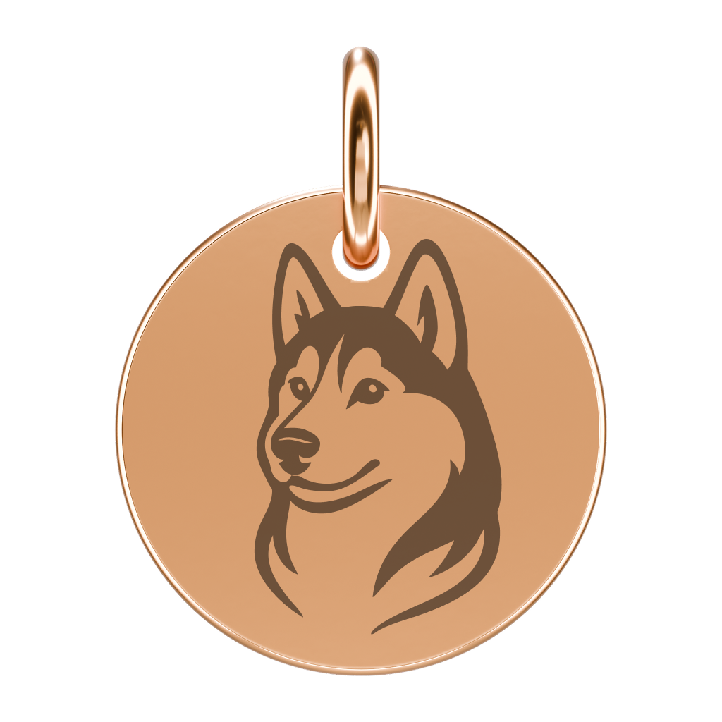 Pozłacana zawieszka z husky (grawer)
