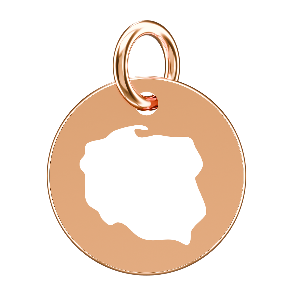 Pozłacana zawieszka do naszyjnika z konturem Polski