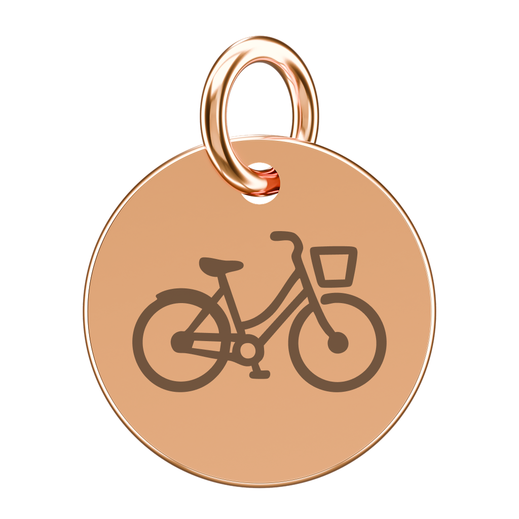 Pozłacana zawieszka do naszyjnika z rowerem