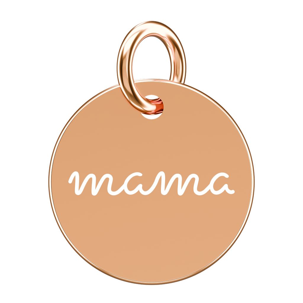 Pozłacana zawieszka do naszyjnika z napisem Mama