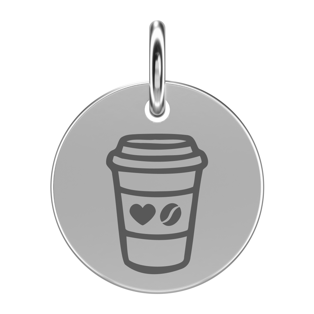 Srebrna zawieszka z kawą (grawer)