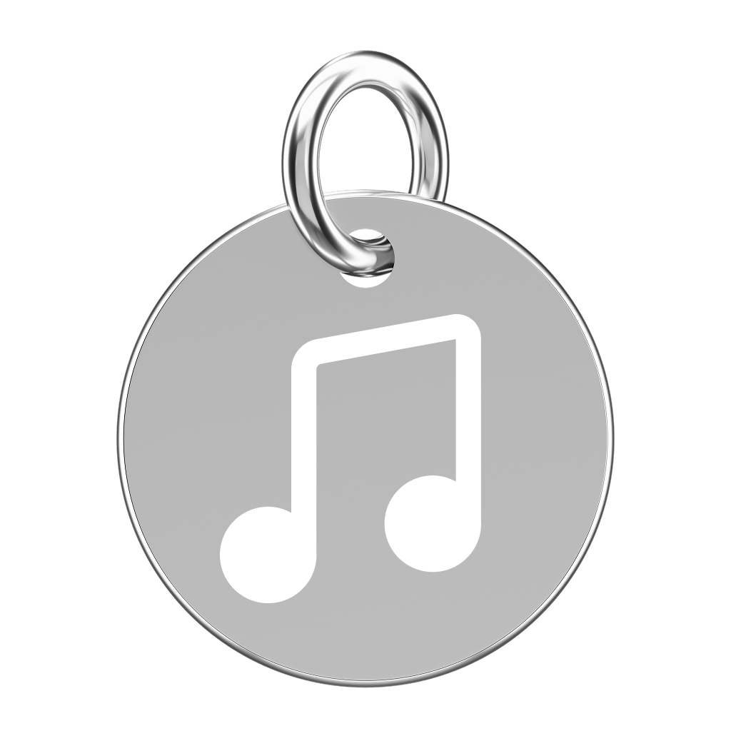 Srebrna zawieszka do naszyjnika z nutką