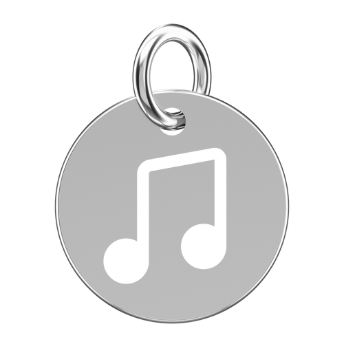 Srebrna zawieszka do naszyjnika z nutką