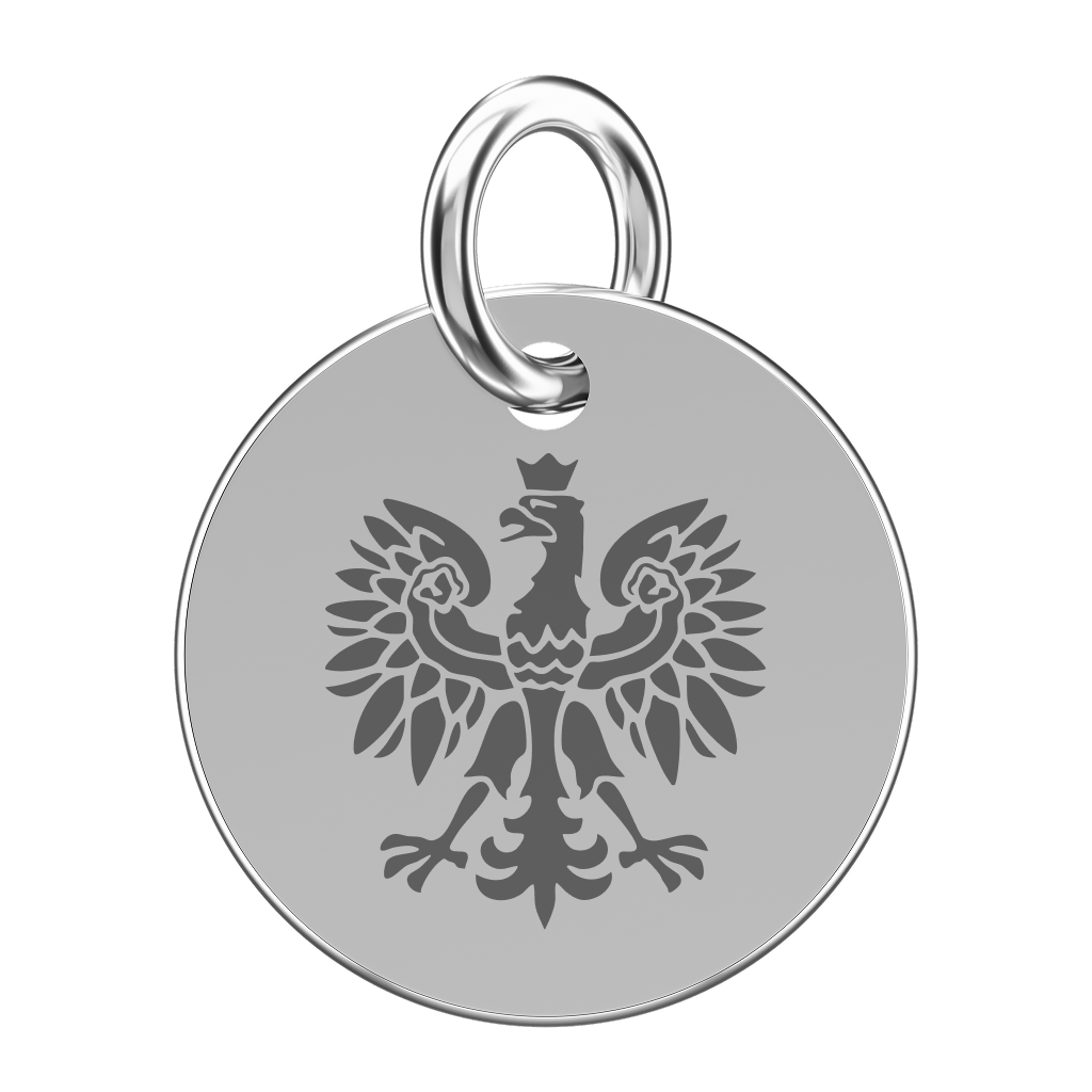 Srebrna zawieszka do naszyjnika z orłem (grawer)