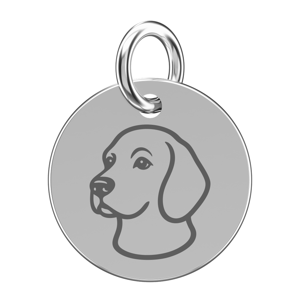 Srebrna zawieszka do naszyjnika z beaglem (grawer)