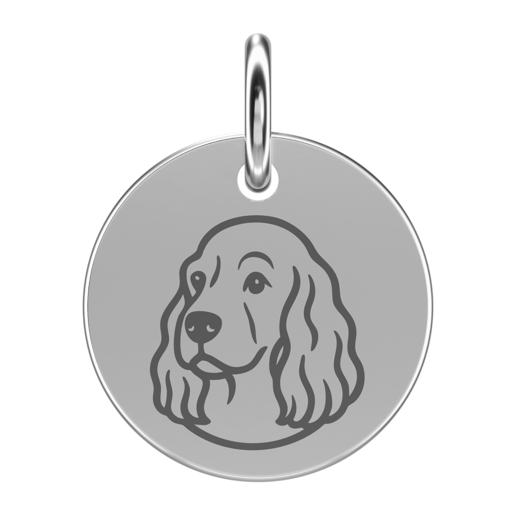 Srebrna zawieszka ze spanielem (grawer)
