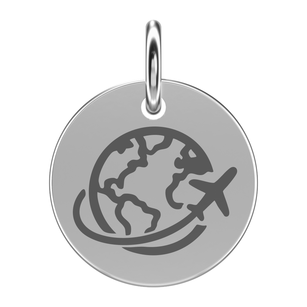 Srebrna zawieszka z motywem podróży (grawer)