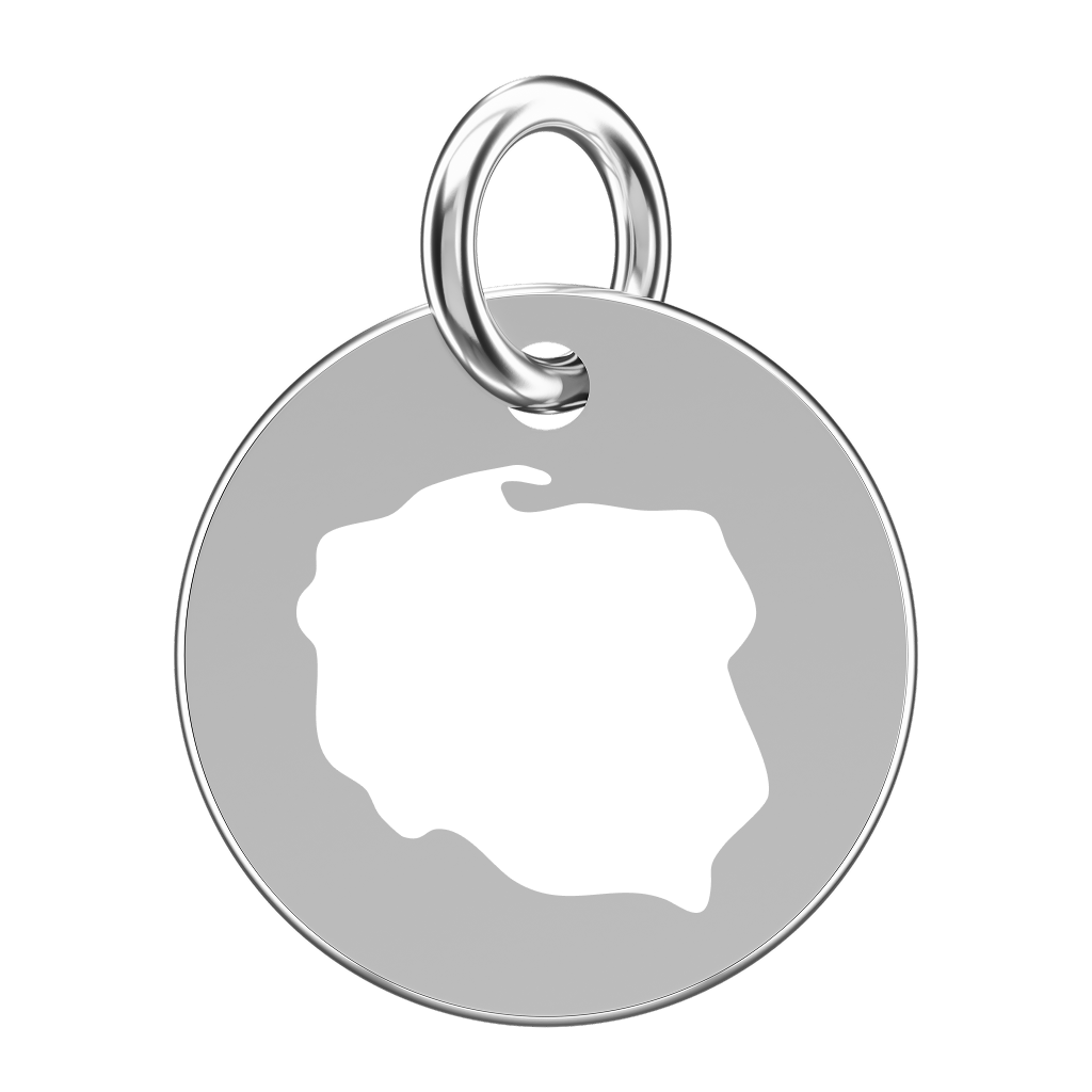 Srebrna zawieszka do naszyjnika z konturem Polski