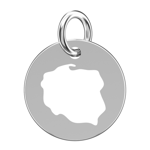 Srebrna zawieszka do naszyjnika z konturem Polski