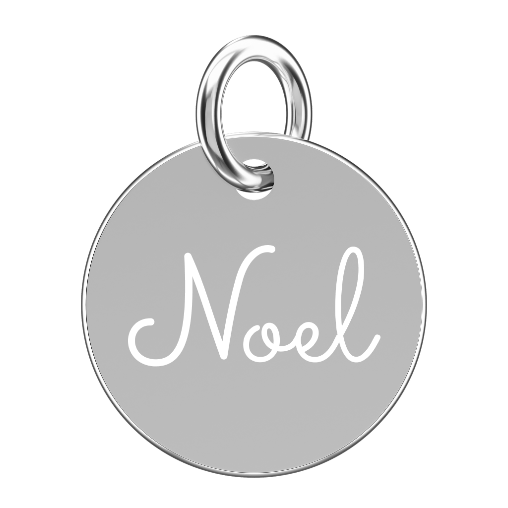 Srebrna zawieszka do naszyjnika z napisem Noel